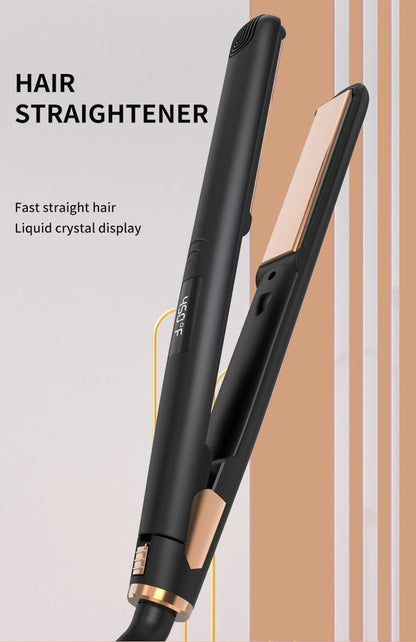 LISAPRO Original Ceramic Hair Straightening Flat Iron  1" Plates |Black  Professional Salon Model Hair Straightener & Curler