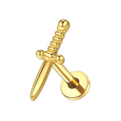 1PC Flat Back Stud Helix Labret Lip Monroe Tragus Piercing 16G  8mm ASTM F136 Titanium Cartilage Earring Piercings Body Jewelry