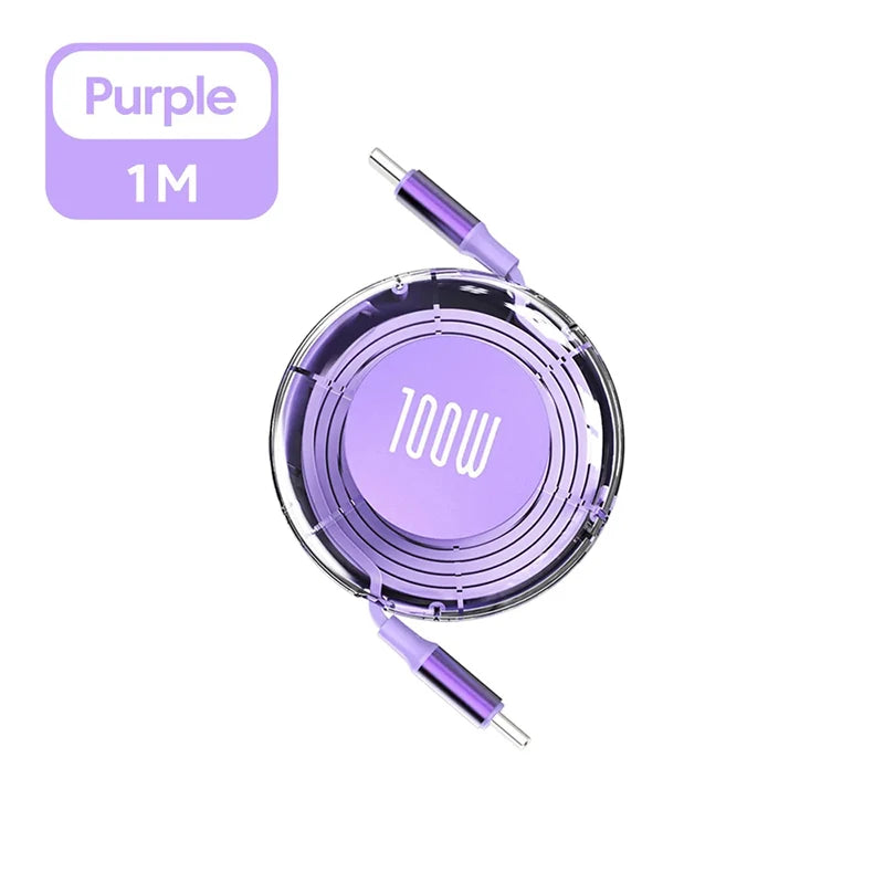Type-C Retractable Data Cable for Fast Charging