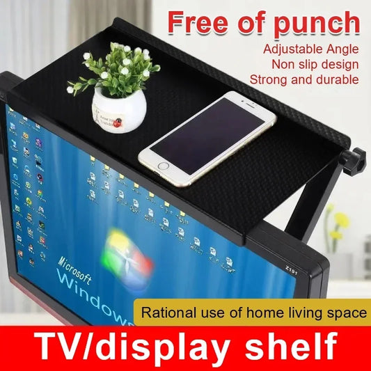 TV Monitor Stand, Top Storage Shelf