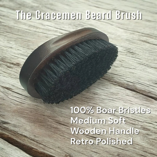 The Gracemen Beard Kit-Retro Beard Brush &Handle Wooden Comb & Stainless Steel Scissors Grooming Set for Men With a Black Bag