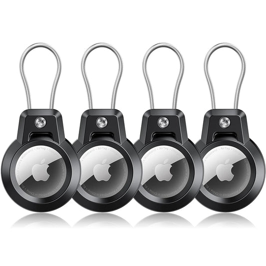 AirTag Holder For Apple Airtags Keychain Holder Case with Steel wire line and 360 Degrees Protective for Luggage Backpack Keys