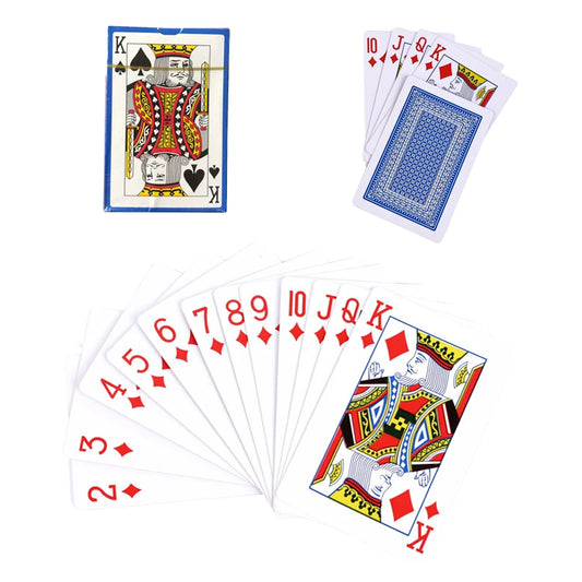 New! 54 pieces/set 56x86mm Grey Core Paper Poker King Deck Playing Cards Magic Tool Party Table Game Red Blue