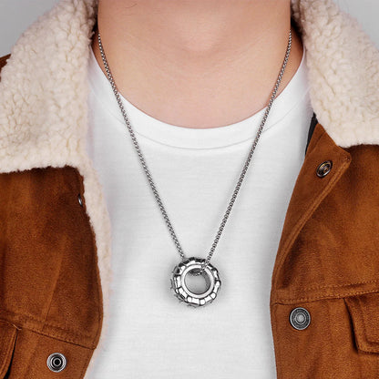 Reifen Fitness Gym Herren Lange Halsketten Anhänger Kette Hip Hop für Junge Männlich Edelstahl Schmuck Kreativität Geschenk Großhandel