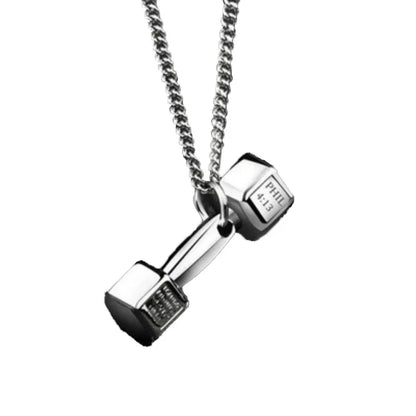 Modische, trendige Kpop-Herrenhalskette mit Fitness-Gravur, Hantelanhänger, Chokerhalskette, personalisierter, einfacher Paarschmuck