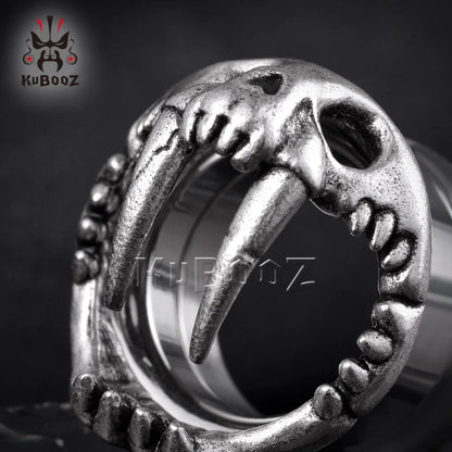 KUBOOZ New Ear Piercing Tunnels Plugs Skull Expander Gauges Stainless Steel Stretchers Jewelry Earrings 2PCS