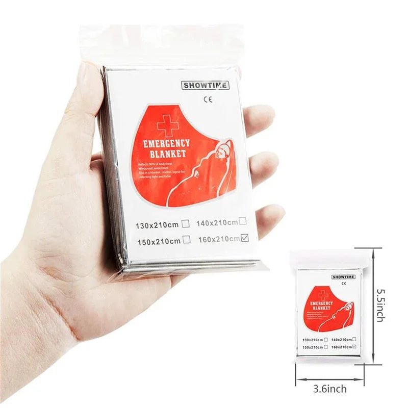 3 Pack Emergency Blanket 160*210cm Survival First Aid Thermal Mylar Space Blanket Silver for Camping Hiking Exploration