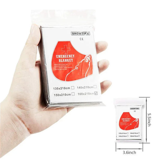 3 Pack Emergency Blanket 160*210cm Survival First Aid Thermal Mylar Space Blanket Silver for Camping Hiking Exploration