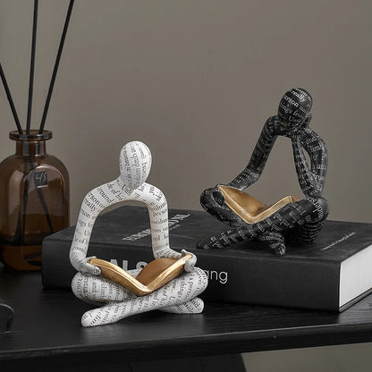 Individualistic Resin Handmade Crafts Sculpture Thinker Figurine Statue Home Decor Interior Office Desktop Ornaments Gift