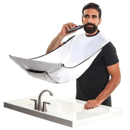 Shaving apron for beard and mustache