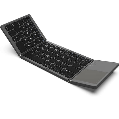 New Portable Mini Three Folding Bluetooth Keyboard Wireless Foldable Touchpad Keypad for IOS Android Windows ipad Tablet