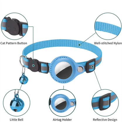 Cat GPS Tracker Collar Waterproof Anti-Lost Pet Tracker Bluetooth Locator for Pet Lightweight Smart Collar for Safe Pet Tracking