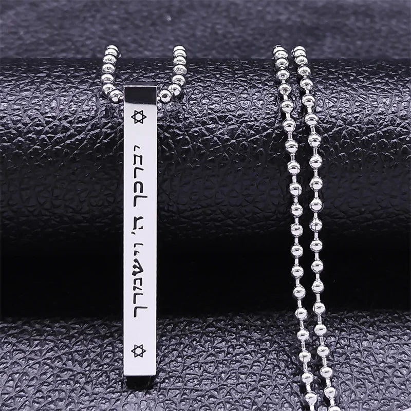 Jewish Hexagram Stainless Steel Chain Necklace Star of David Israel Necklaces Mezuzah Religion Amulet Jewelry collier NXHA194S02