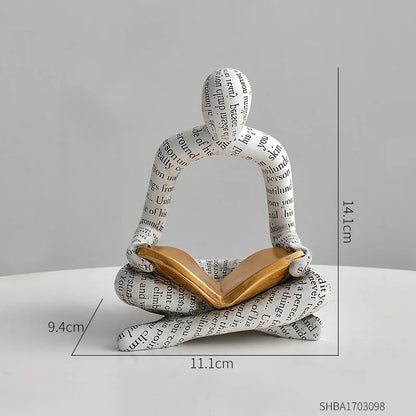 Individualistic Resin Handmade Crafts Sculpture Thinker Figurine Statue Home Decor Interior Office Desktop Ornaments Gift