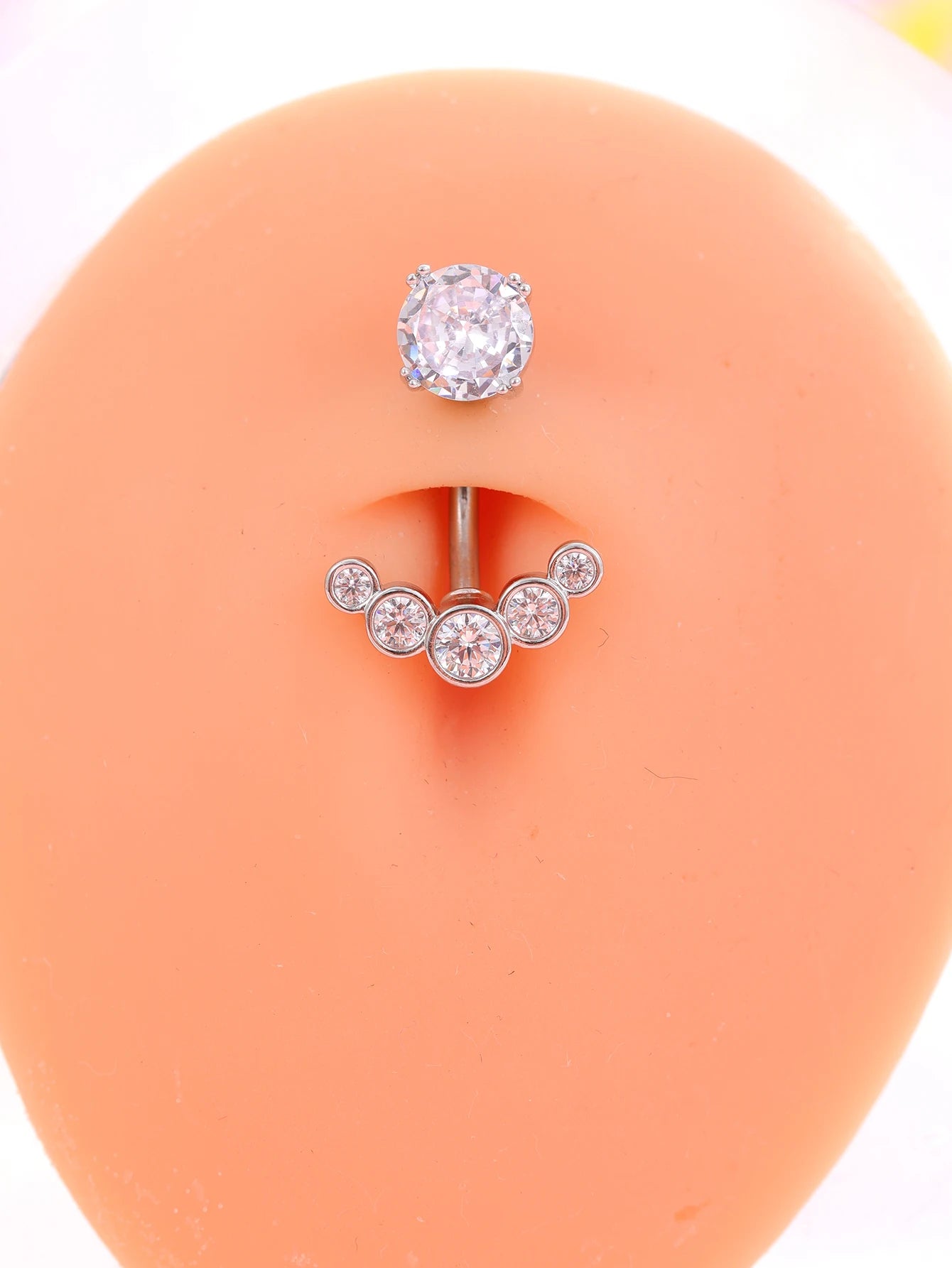 Gold Color Stainless Steel Belly Button Ring Long Dangled Flower Crystal Navel Belly Piercing Rings for Women Sexy Jewelry