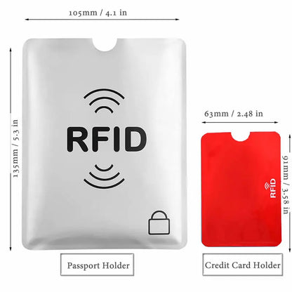 1 Unit NFC RFID Card Sleeve Protector Anti Scan Aluminum Foil Card Holder Identity Theft Protection For Bank Credit Card Passport