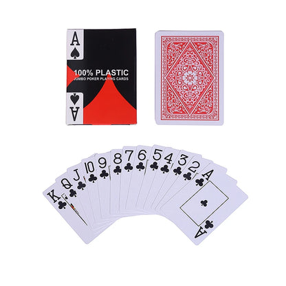 1 Deck Buchstabenmuster Pokerset, neues 54-teiliges Texas Hold'em-Spielkartenset mit großen Charakteren, wasserdichtes Plastikspielkartenspiel, flexibles Tischspiel