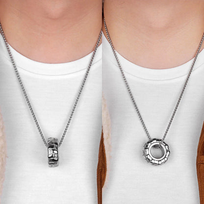 Reifen Fitness Gym Herren Lange Halsketten Anhänger Kette Hip Hop für Junge Männlich Edelstahl Schmuck Kreativität Geschenk Großhandel
