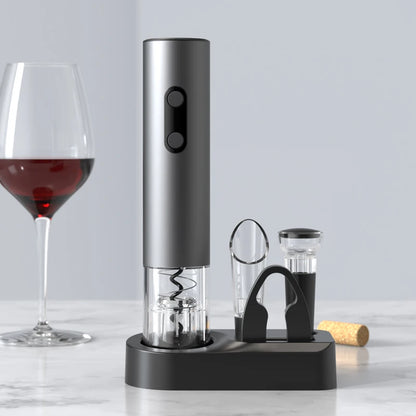 Electric wine bottle opener with foil cutter.