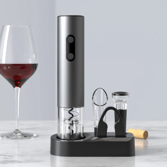 Electric wine bottle opener with foil cutter.