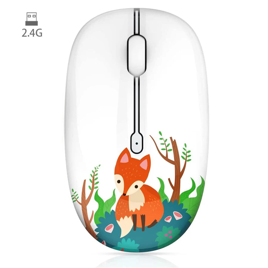 Original FMOUSE M101 Wireless Mouse 2.4G Cute Silent Optical Cartoon Mice With USB Receiver 1600DPI for Laptop PC Gift Macbook