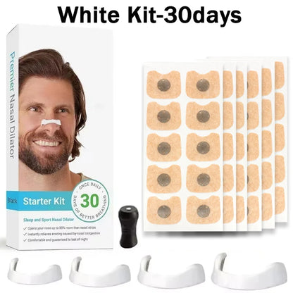 30days Magnetic Nasal Dilator Starter Kits Increase Sports Air Intake Improve Sleeping Reduce Snoring Breathing Refill Nose Clip