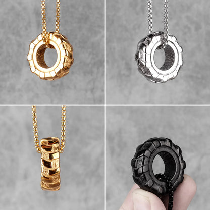 Reifen Fitness Gym Herren Lange Halsketten Anhänger Kette Hip Hop für Junge Männlich Edelstahl Schmuck Kreativität Geschenk Großhandel