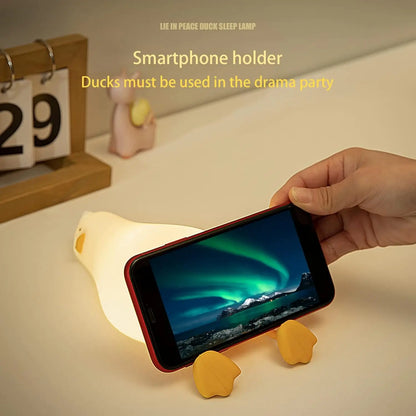 Cute silicone lamps shaped like a lying duck