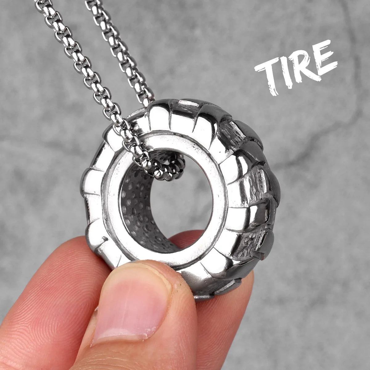 Reifen Fitness Gym Herren Lange Halsketten Anhänger Kette Hip Hop für Junge Männlich Edelstahl Schmuck Kreativität Geschenk Großhandel