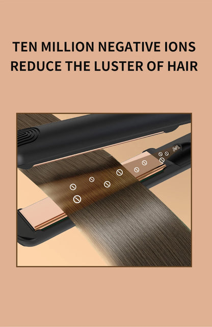 LISAPRO Original Ceramic Hair Straightening Flat Iron  1" Plates |Black  Professional Salon Model Hair Straightener & Curler