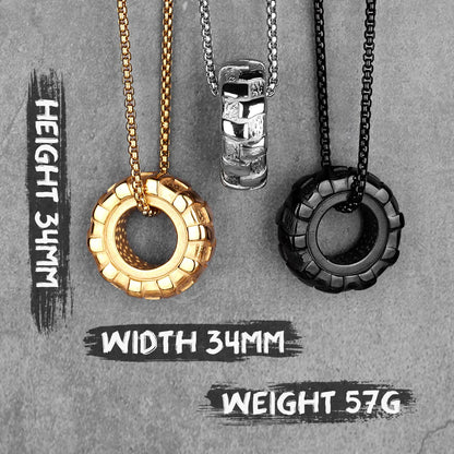 Reifen Fitness Gym Herren Lange Halsketten Anhänger Kette Hip Hop für Junge Männlich Edelstahl Schmuck Kreativität Geschenk Großhandel