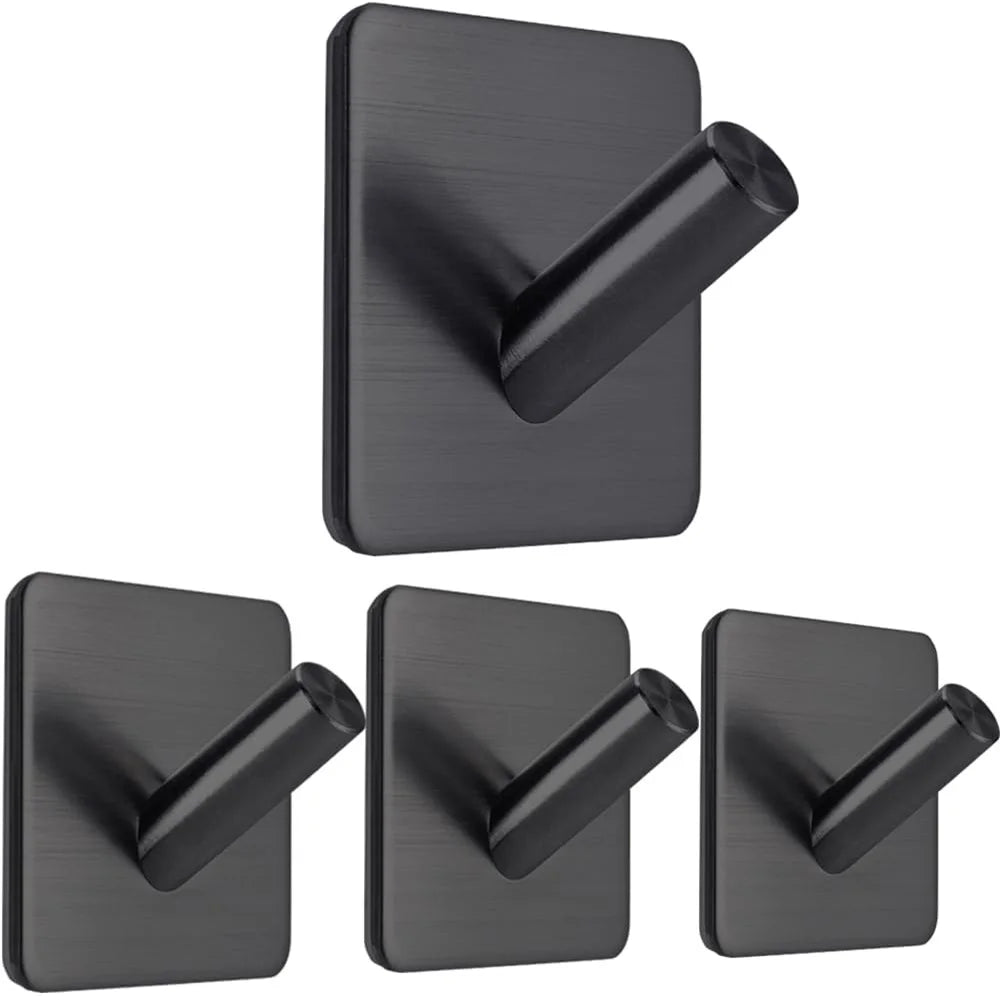 Adhesive Towel Hooks Heavy Duty Towel Hanger Waterproof Stainless Steel Stick On Shower Bathroom Kitchen Storage Holder Hooks