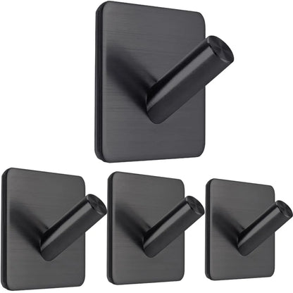 Adhesive Towel Hooks Heavy Duty Towel Hanger Waterproof Stainless Steel Stick On Shower Bathroom Kitchen Storage Holder Hooks