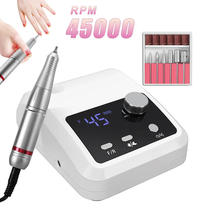 Berbequim elétrico profissional para unhas de 45.000 RPM