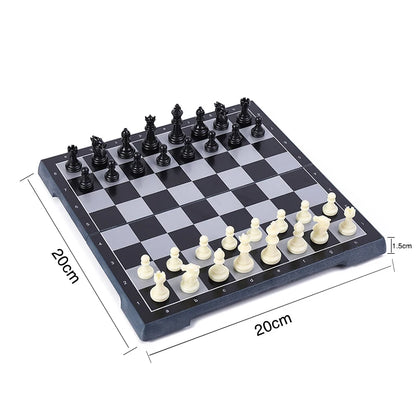 Juego de ajedrez clásico plegable medieval con tablero de ajedrez, 32 piezas, dorado y plateado, magnético, portátil, para viajes, para adultos y niños.