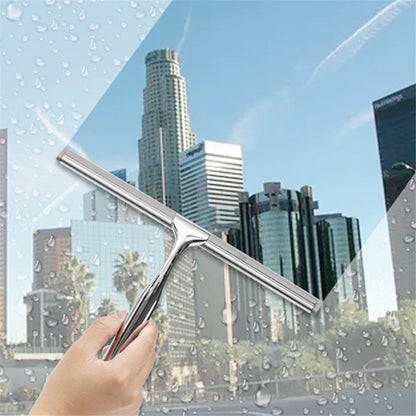 Glass Scraper for Car Mirror Clean Brush Household Stainless Glass Cleaning Tools with Suction Hook Bathroom Window Shower Wiper